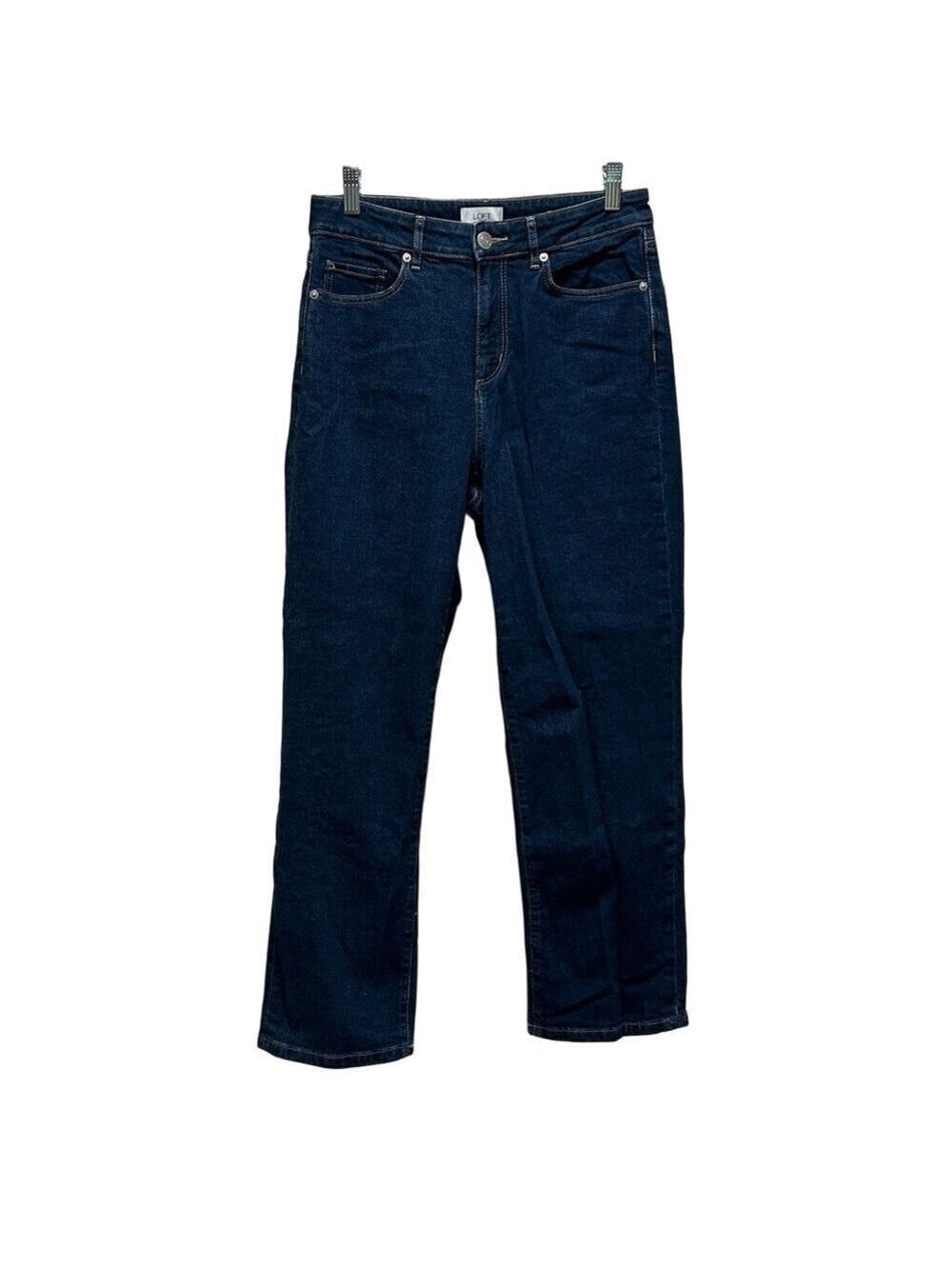 LOFT Outlet Dark Wash Curvy Straight Jeans Size 4
